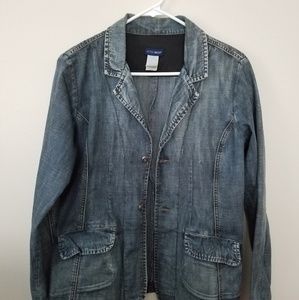 Denim faded women's jacket in size 14